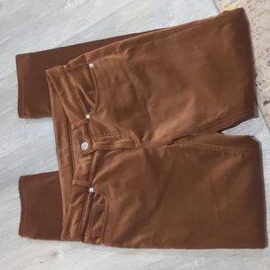 Loro Piana Brown Velvet Straight Leg Pants